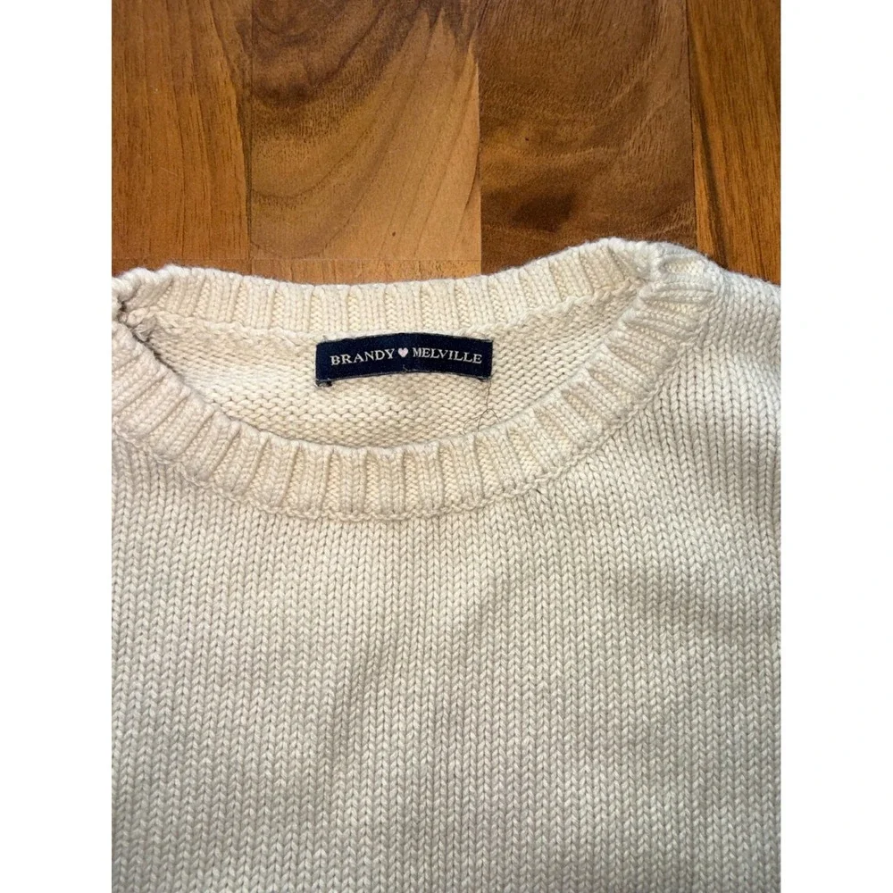 Brandy Melville Sweater Womens One Size Creak 100% Cotton Knit Crewneck classic‎
